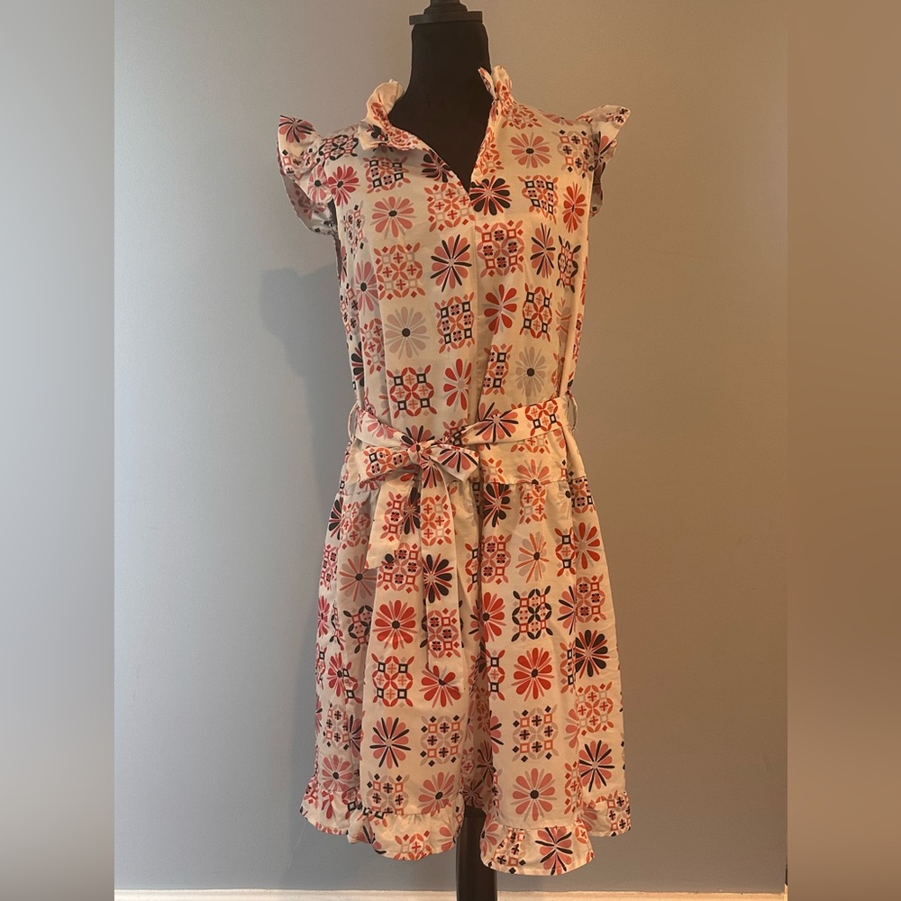 Floral Print Dress in Pink and Red